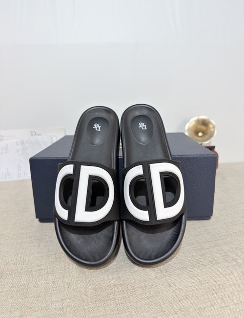 Christian Dior CD Slides Top Layer Leather PU Sole