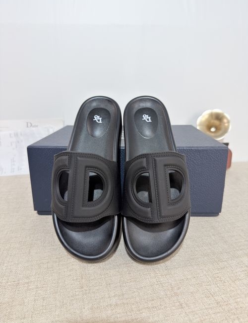 Christian Dior CD Slides Top Layer Leather PU Sole