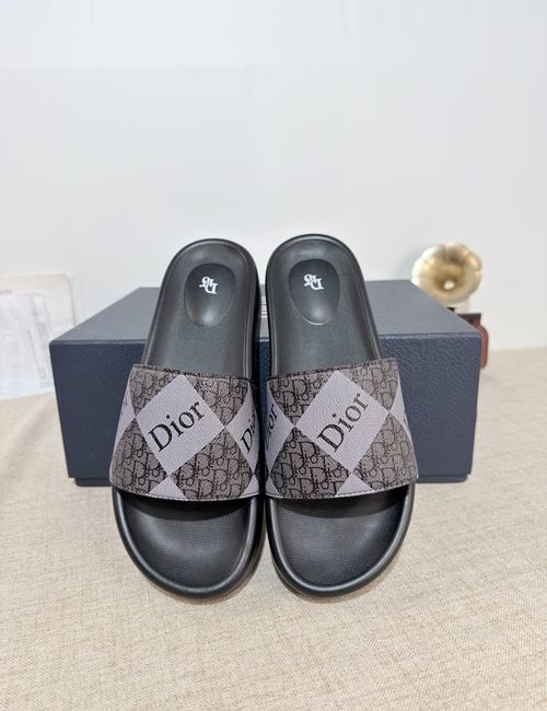 Christian Dior CD Slides Top Layer Leather PU Sole