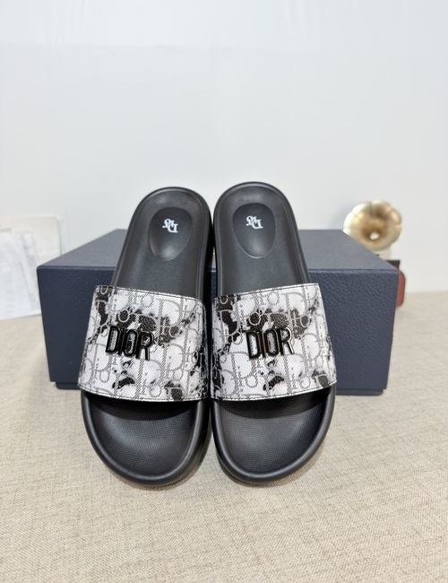 Christian Dior CD Slides Top Layer Leather PU Sole
