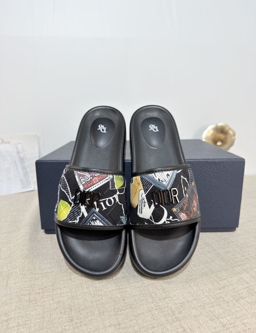 Christian Dior CD Slides Top Layer Leather PU Sole