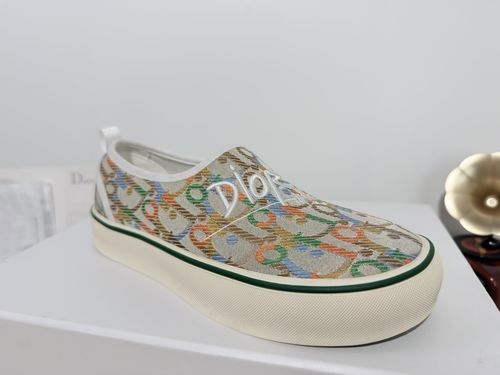 Christian Dior CD Slip-on Sneakers Embroidered Craft Classic Design
