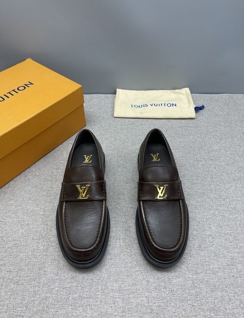 Louis Vuitton LV Major Damier Loafers Dual Tone Metal Buckle