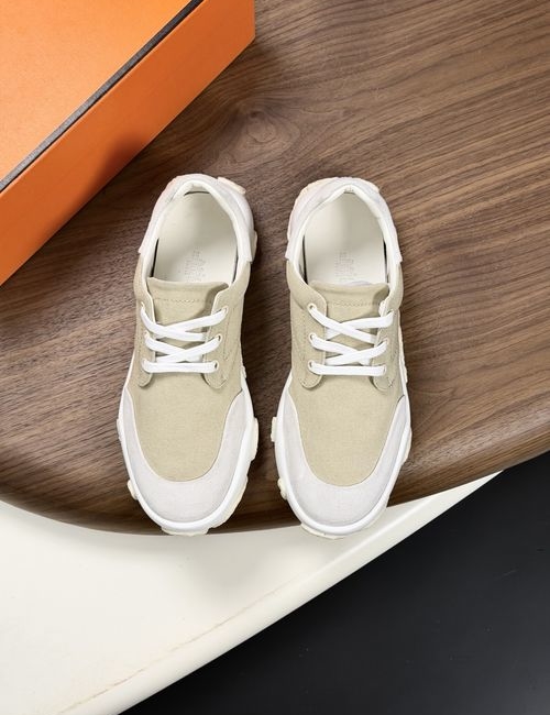 Hermes Suede Canvas Casual Sneakers