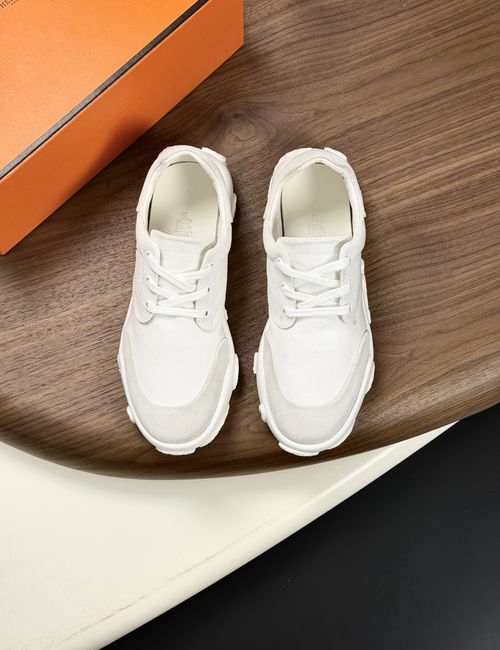 Hermes Suede Canvas Casual Sneakers