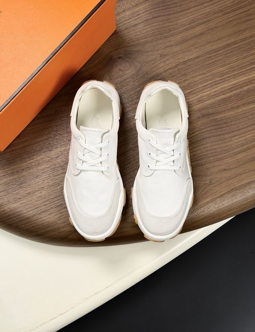 Hermes Suede Canvas Casual Sneakers