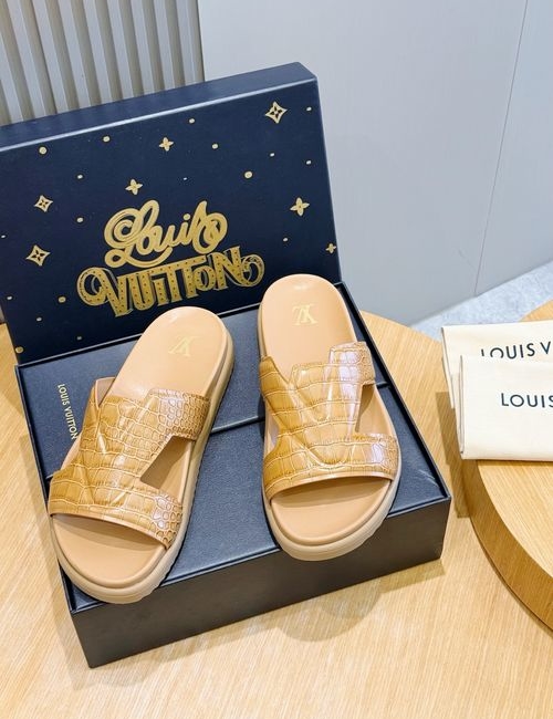 Louis Vuitton LV OASIS Suede Leather Monogram Slides