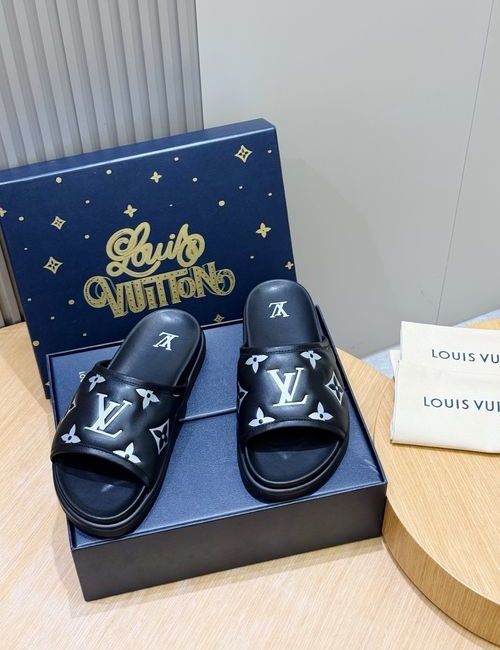 Louis Vuitton LV OASIS Suede Leather Monogram Slides
