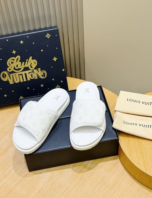 Louis Vuitton LV OASIS Suede Leather Monogram Slides