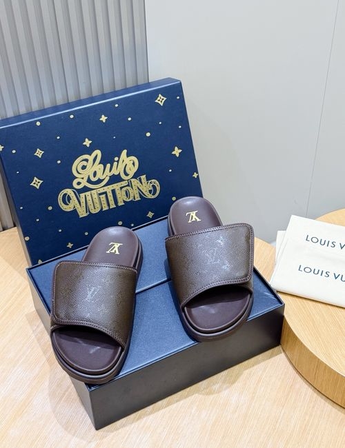 Louis Vuitton LV OASIS Suede Leather Monogram Slides