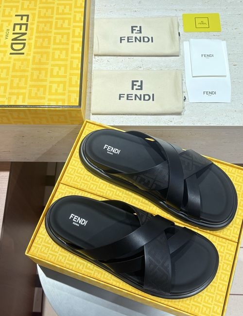 Fendi Color-block Rubber Slide Sandals With FF Pattern