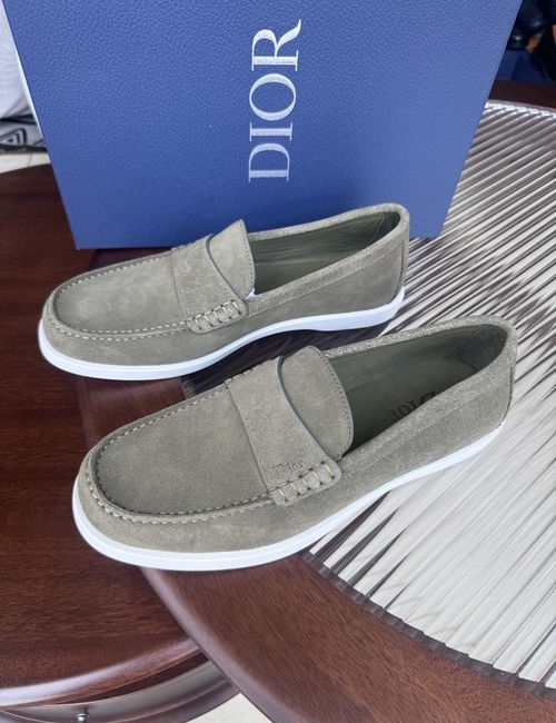 Christian Dior CD Casual Leather Shoes Stitched Detail Rubber Outsole Cowhide Lining