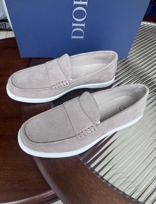 Christian Dior CD Casual Leather Shoes Stitched Detail Rubber Outsole Cowhide Lining