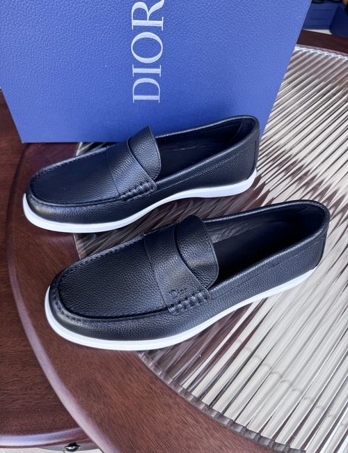 Christian Dior CD Casual Leather Shoes Stitched Detail Rubber Outsole Cowhide Lining