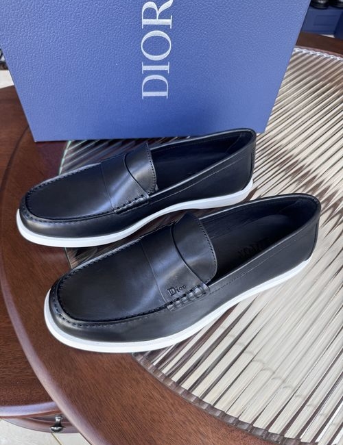 Christian Dior CD Casual Leather Shoes Stitched Detail Rubber Outsole Cowhide Lining