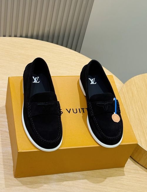 Louis Vuitton LV LCroisette Suede Leather Loafers