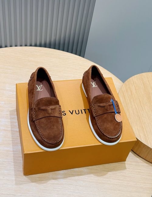 Louis Vuitton LV LCroisette Suede Leather Loafers
