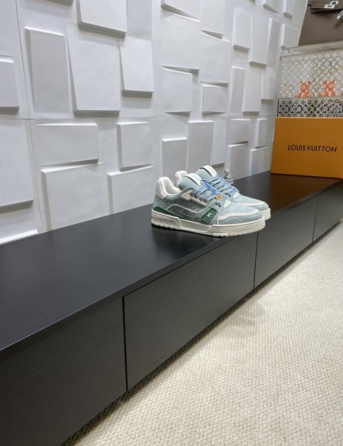 Louis Vuitton LV Trainer Embroidered Floral Casual Sneakers