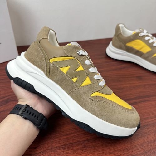Moncler Suede Leather Sneakers With Rubber Sole