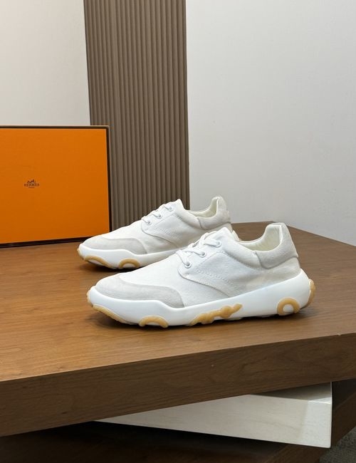 Hermes Multi Material Splicing Casual Sneakers