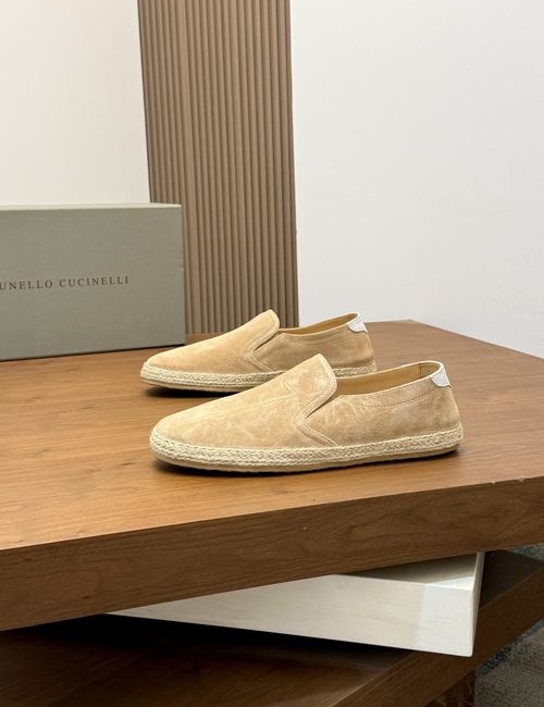 Brunello Cucinelli BC Suede Leather Loafer Shoes With Rubber Sole
