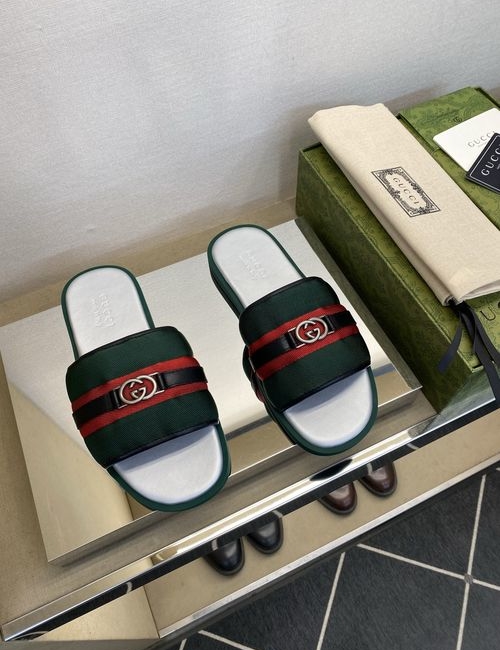 Gucci GG Embroidered Canvas Casual Slides