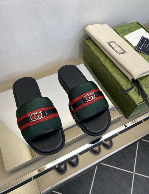 Gucci GG Embroidered Canvas Casual Slides