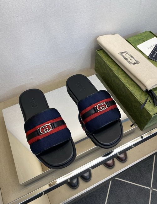 Gucci GG Embroidered Canvas Casual Slides