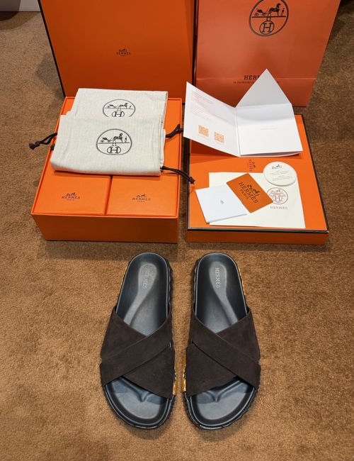 Hermes Infra Leather Sandals With Custom Sole