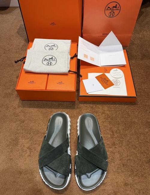 Hermes Infra Leather Sandals With Custom Sole