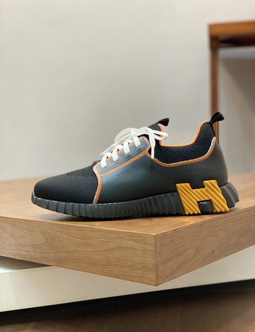 Hermes Depart Sneakers Gradient Knit Cowhide Upper Rubber Sole