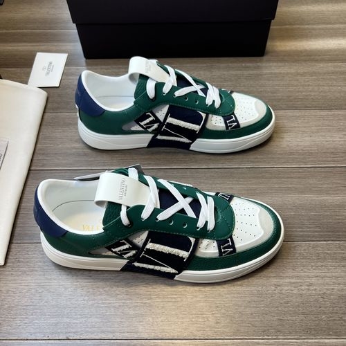 Valentino Grain And Silk Cowhide Leather Sneakers