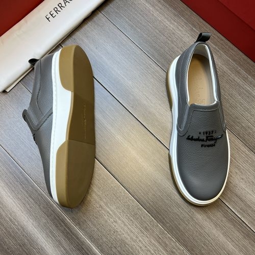 Ferragamo Cowhide Casual Sneakers With TPR Sole