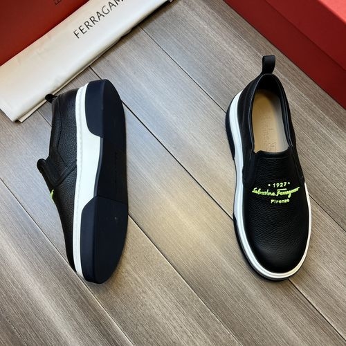 Ferragamo Cowhide Casual Sneakers With TPR Sole
