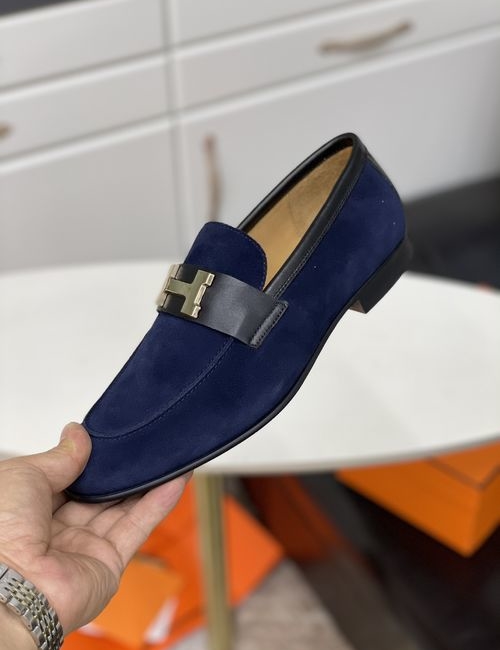Hermes Calfskin Leather Slip-on Loafers