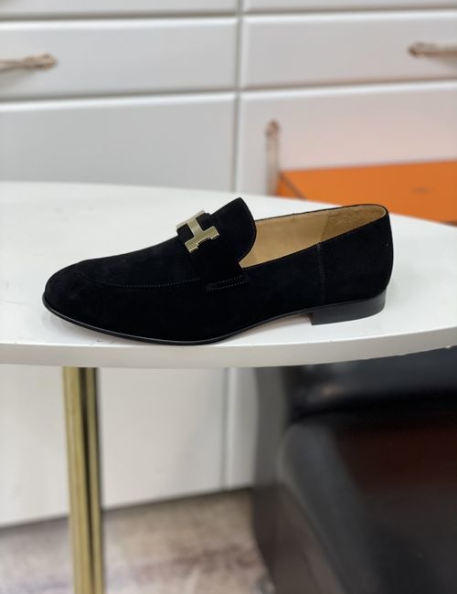 Hermes Calfskin Leather Slip-on Loafers