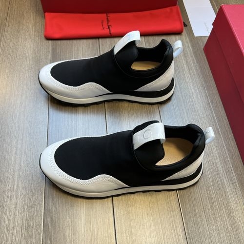 Ferragamo Genuine Leather Logo Casual Sneakers