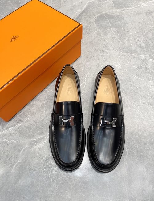 Hermes Slip-On Leather Dress Shoes