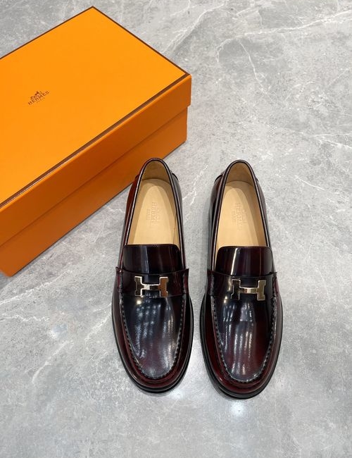 Hermes Slip-On Leather Dress Shoes