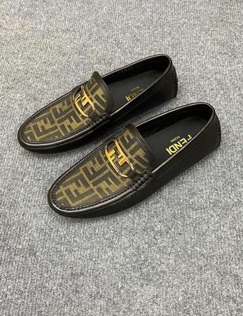 Fendi Genuine Leather Slip-on Loafers