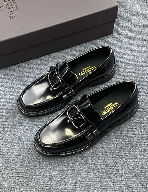 Valentino Leather Loafers With Genuine Sole