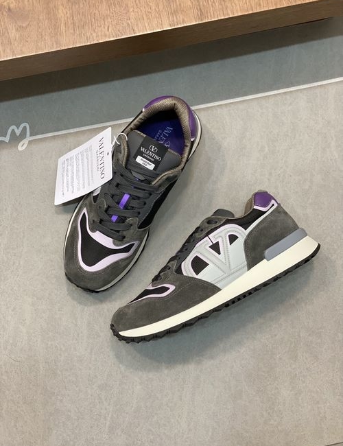 Valentino Suede Leather Mesh Casual Sneakers