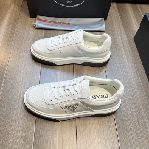 Prada Nappa Leather Canvas Casual Sneakers