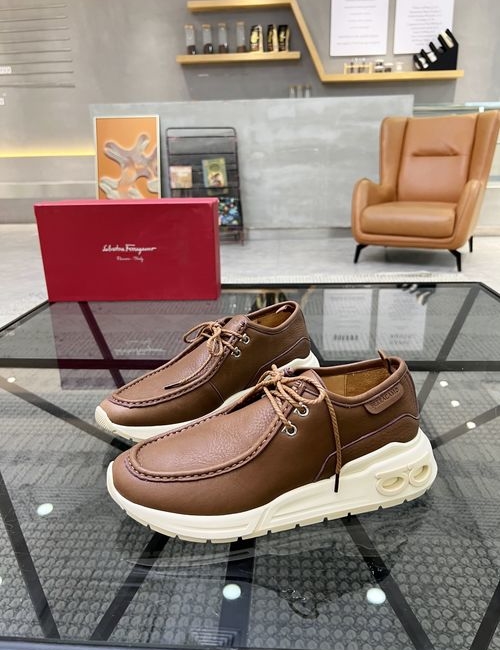 Ferragamo Premium Cowhide Casual Comfort Sneakers