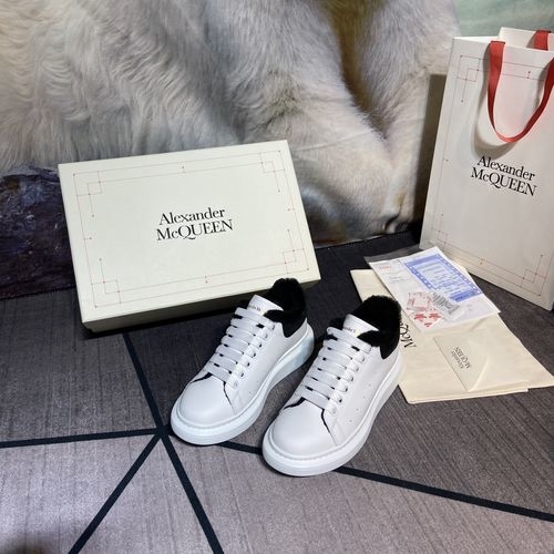 McQueen Wool Lined Leather Sneakers