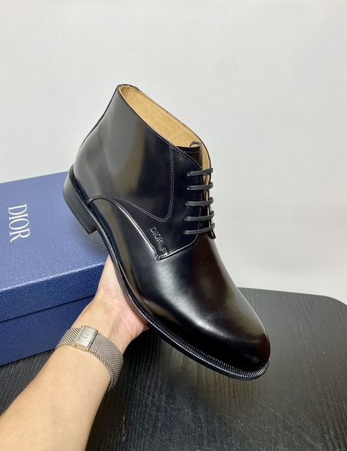 Christian Dior CD Leather Ankle Boots With Logo
