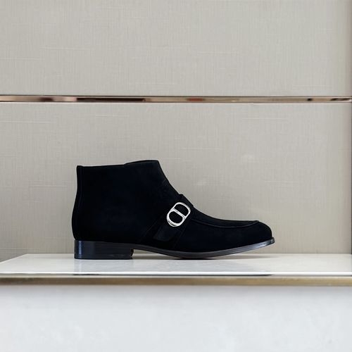 Christian Dior CD Leather Ankle Boots With Logo
