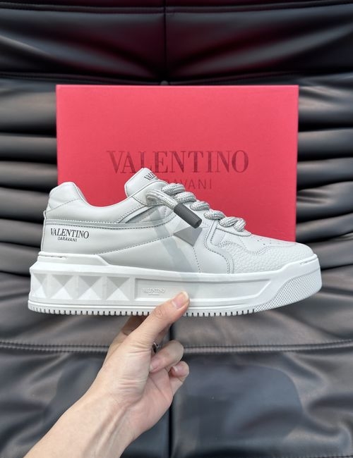 Valentino One Stud Platform Sneakers With Oversized Studs