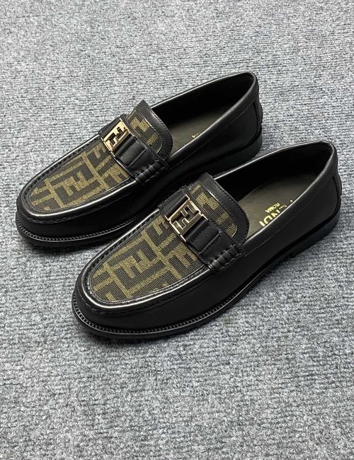 Fendi Breathable Leather Shoes With Leather Sole