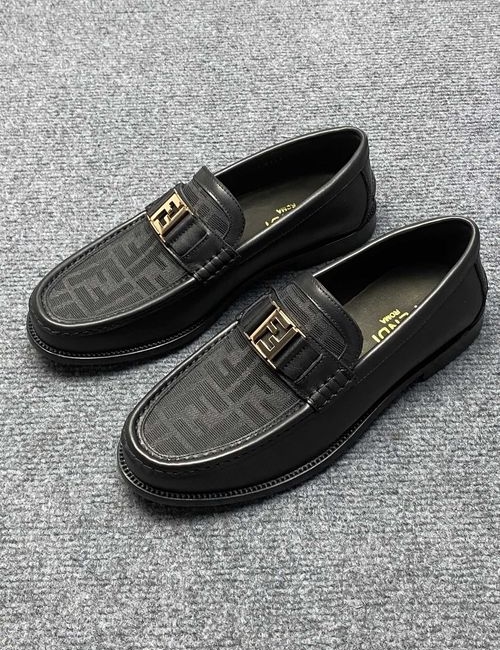 Fendi Breathable Leather Shoes With Leather Sole
